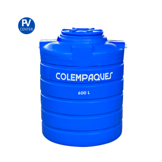 PVCENTER BOGOTÁ-Tanque Agua Colempaques Cilíndrico 600Lt Tricapa Tapa Giro Azul Colempaques