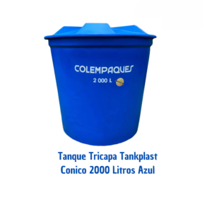 Tanque Tricapa Tankplast Conico 2000 Litros Azul